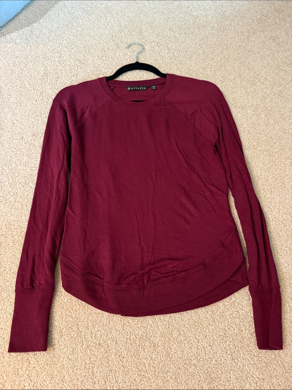 Athleta Women's Crewneck Sweatshirt in Deep Burgundy